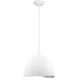Eclos 1 Light 15.75 inch Textured White With Silver Leaf Inside Pendant Ceiling Light