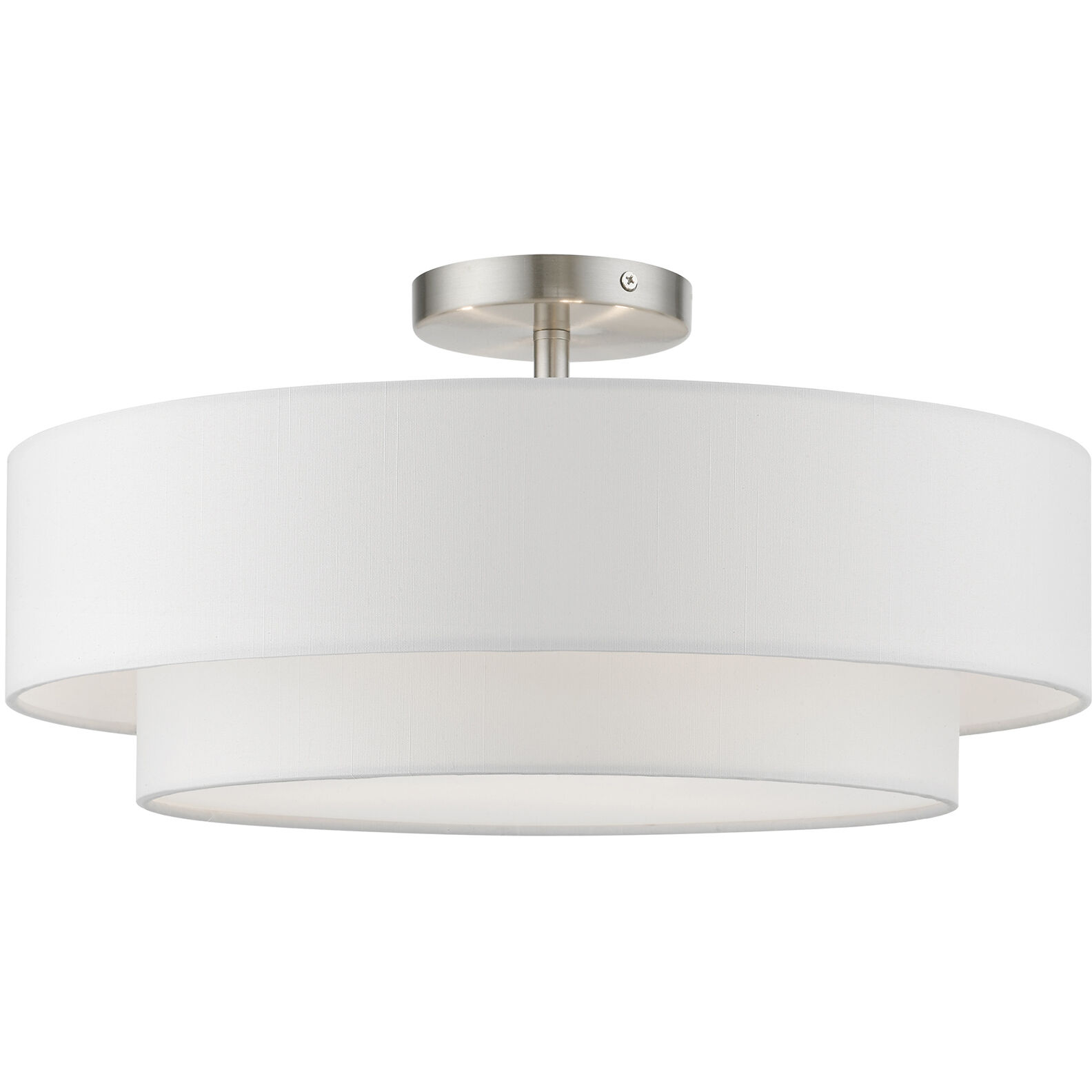 Meridian 3 Light 18 inch Brushed Nickel Semi-Flush Ceiling Light
