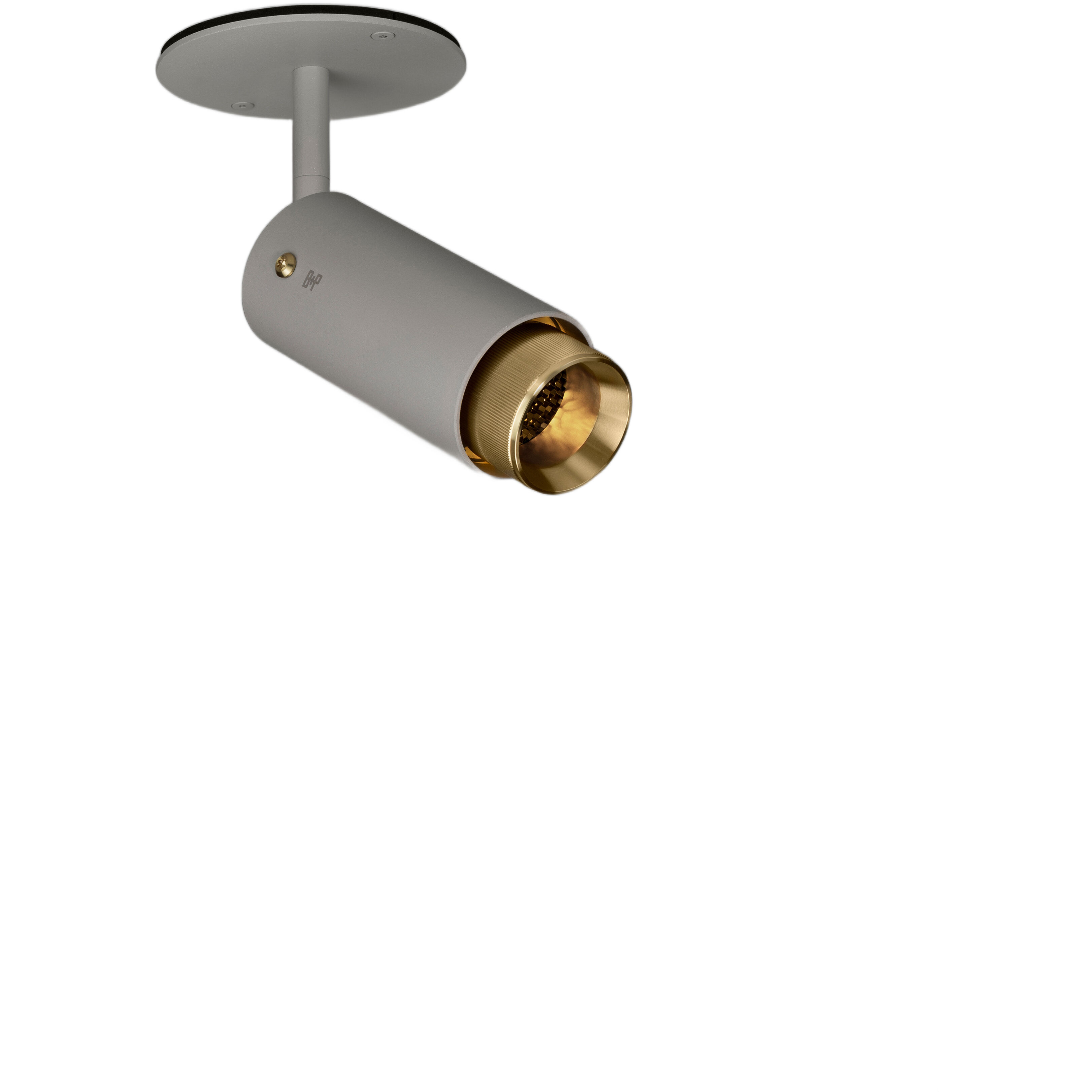 Exhaust Spot 1 Light 110-120 Stone / Brass Spotlight Ceiling Light