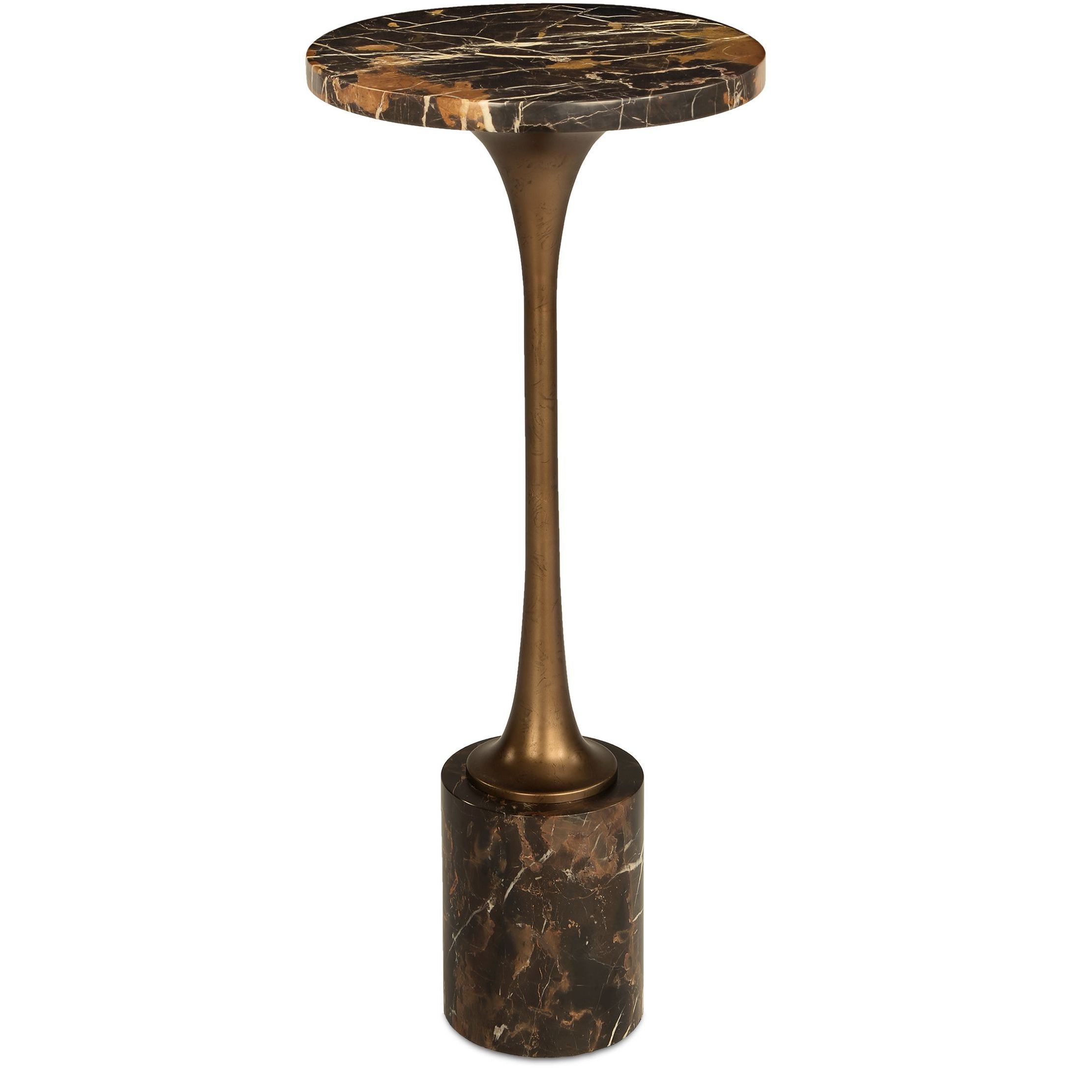 Karnes 23 X 10 inch Bronze and Black Marble Drink Table