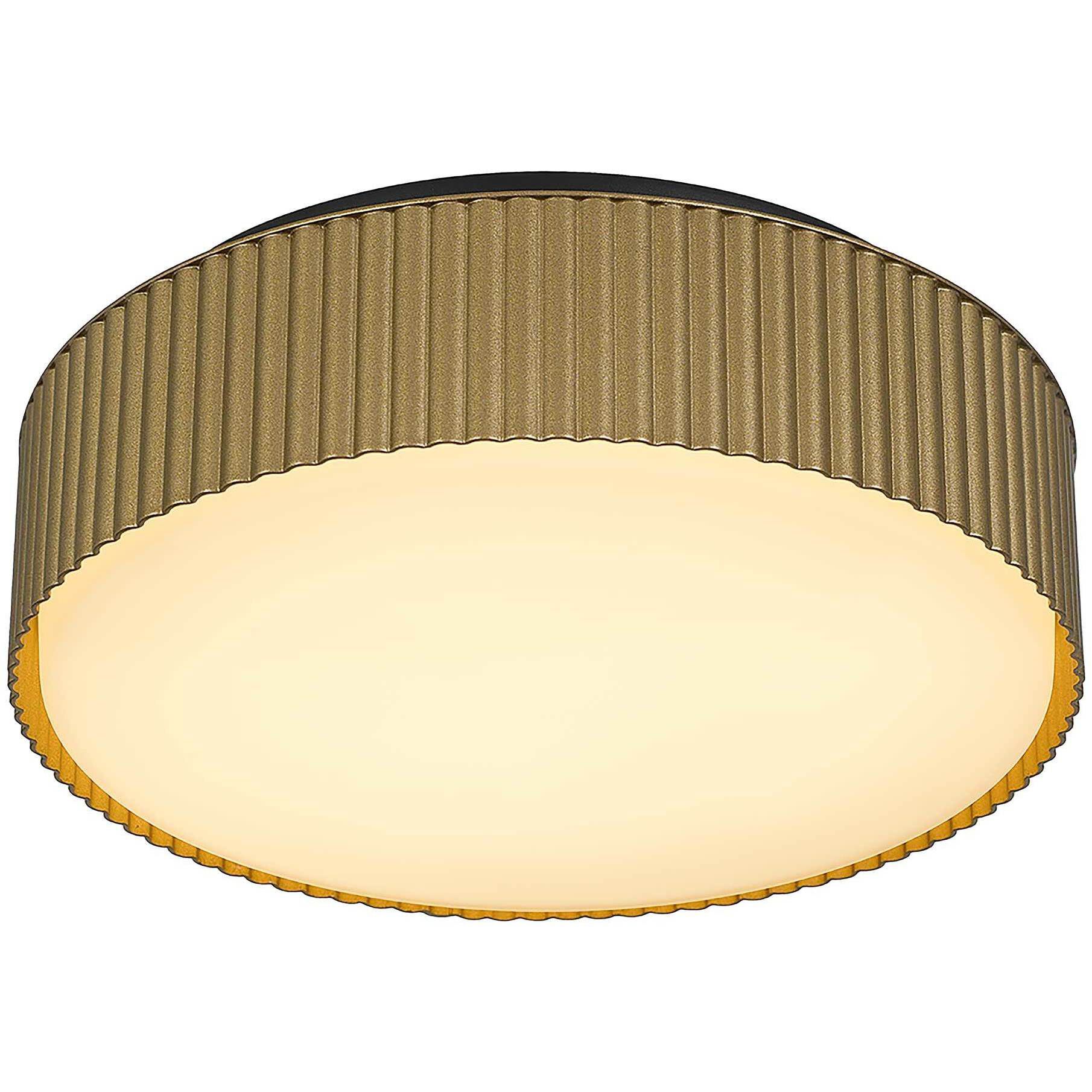 Channel LED 9 inch Painted Brass Outdoor Flush Mount