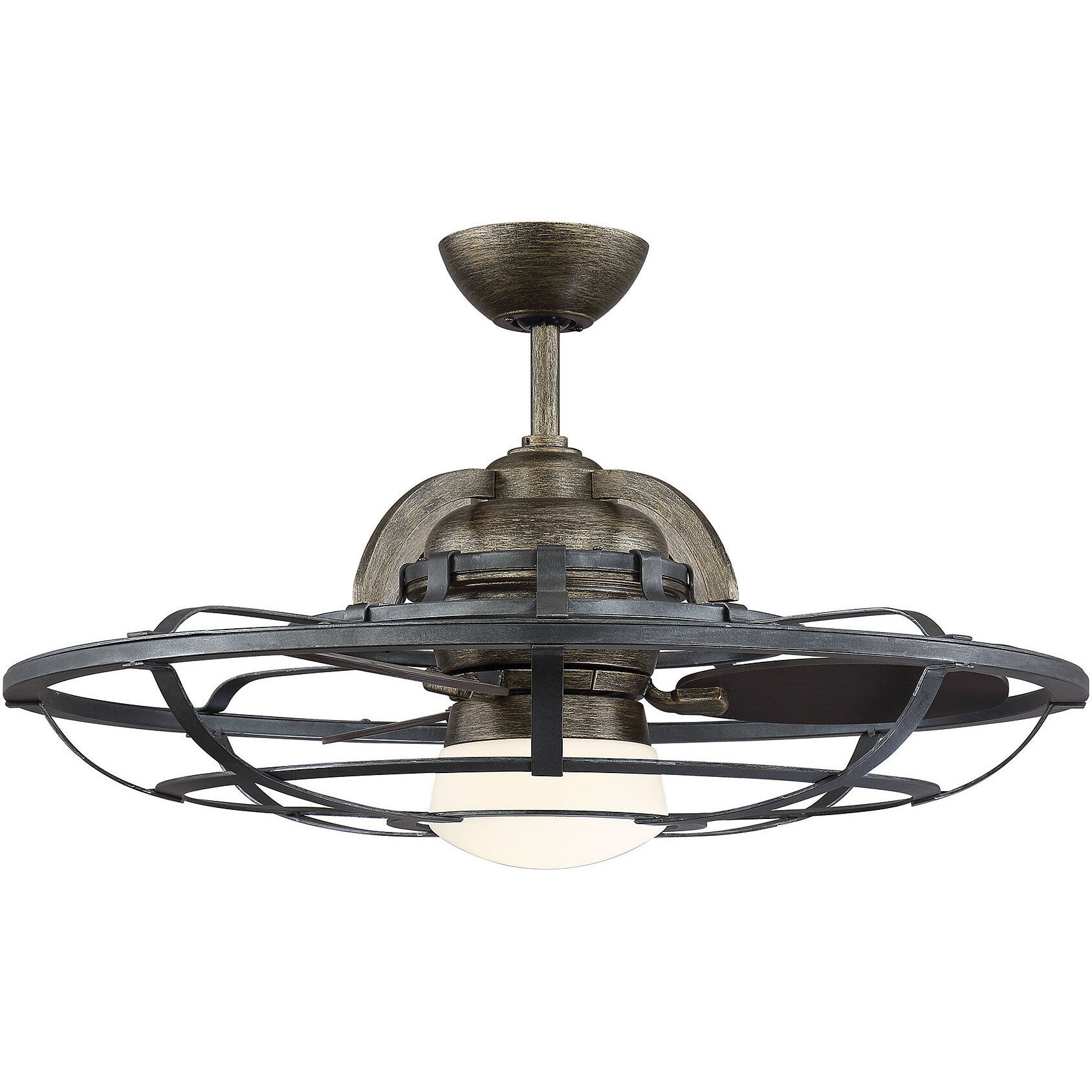 Alsace 26 inch Reclaimed Wood with Chestnut Blades Fan D'Lier