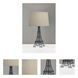 Eiffel 25.5 inch 100 watt Black Table Lamp Portable Light in Natural Fabric