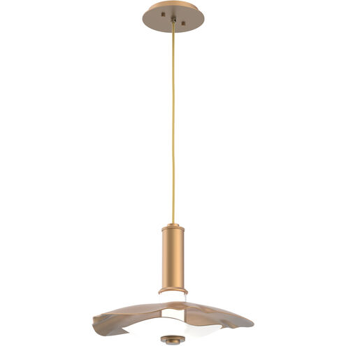Cumulus LED 10 inch Novel Brass with White Metal Pendant Ceiling Light, Medium