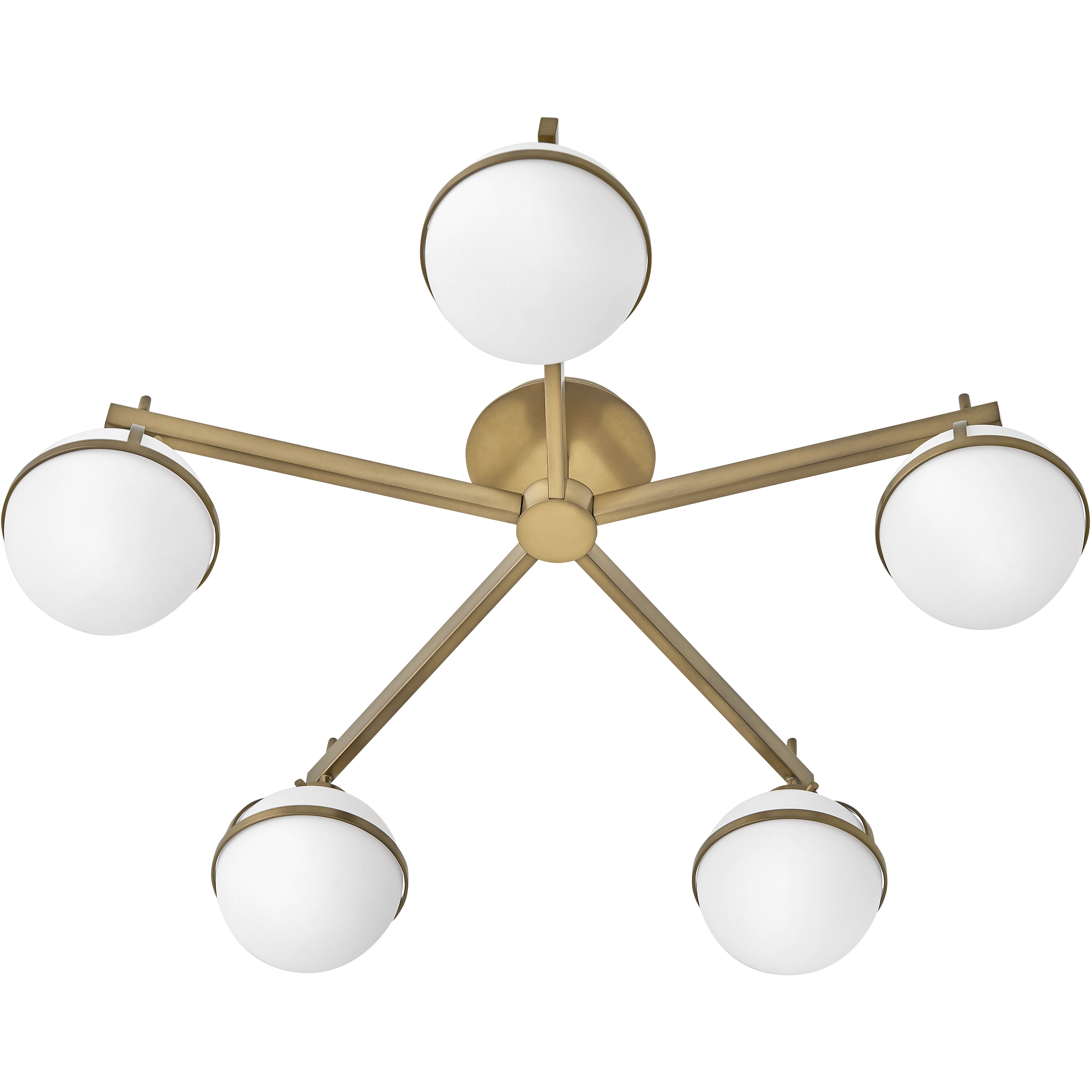 Hollis 5 Light 32 inch Heritage Brass Indoor Semi-Flush Mount Ceiling Light