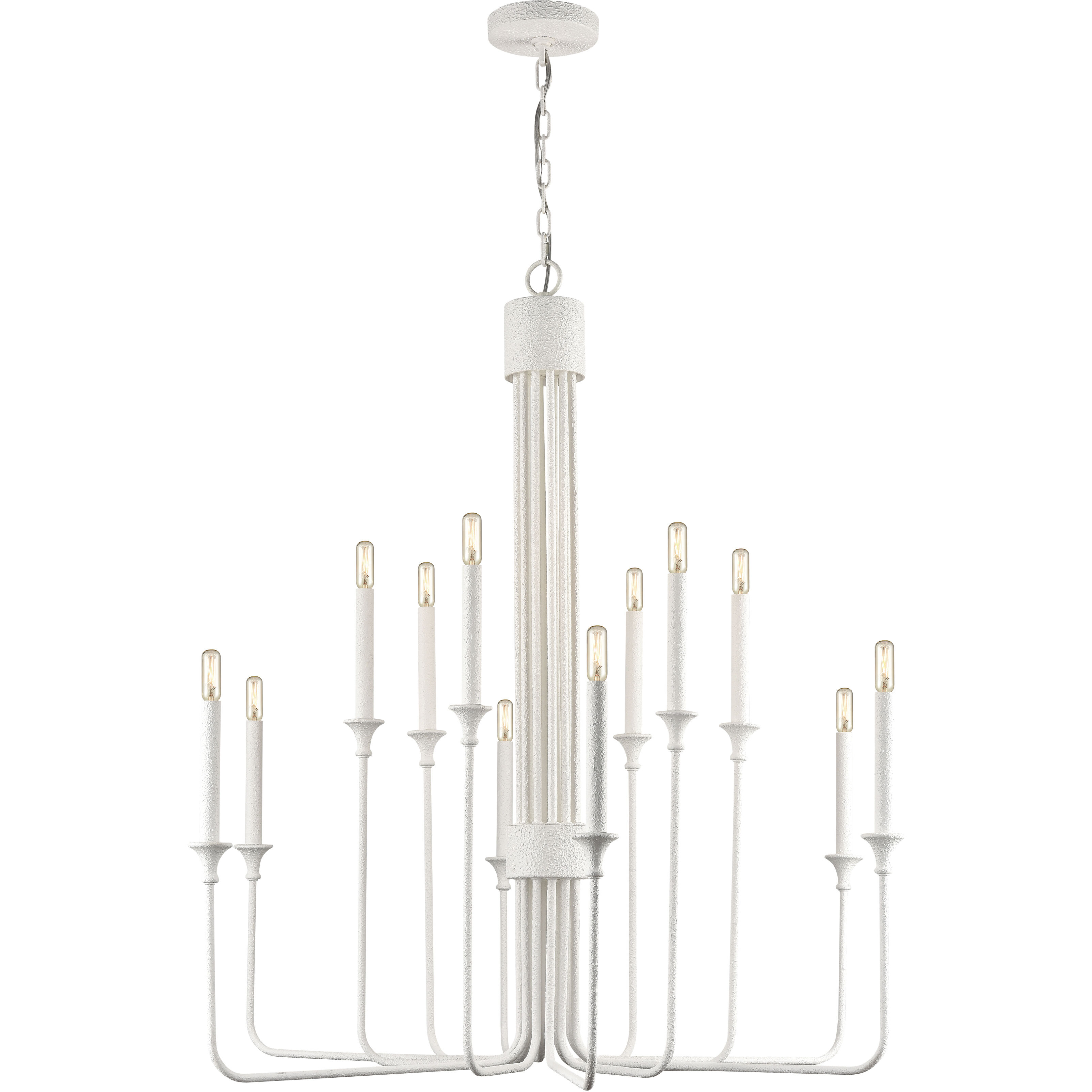 Edward 12 Light 36 inch Matte White Chandelier Ceiling Light