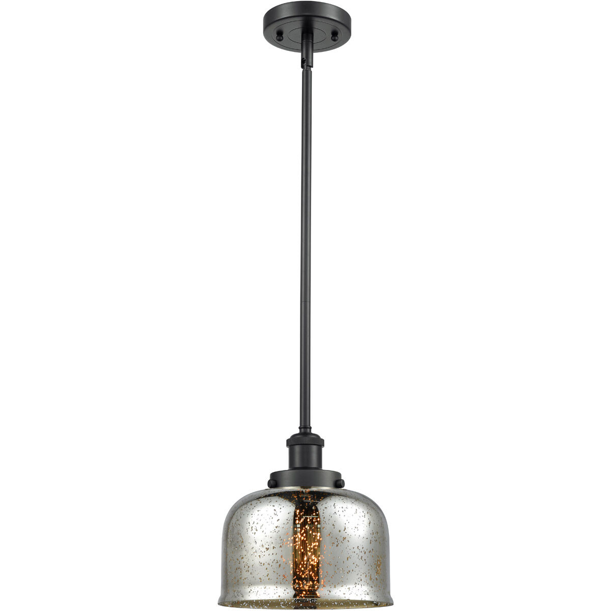 Ballston Bell 1 Light 8 inch Matte Black Mini Pendant Ceiling Light, Large Bell