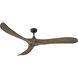 Swell Illuminated 72 inch Matte Black with Driftwood Blades Fan