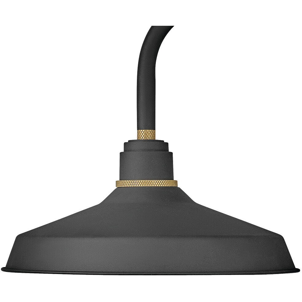 Foundry Classic Outdoor Barn Light in Textured Black, Gooseneck