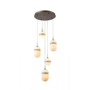 Sedona 5 Light 16 inch Alabster and Aged Brass Multi Port Pendant Ceiling Light