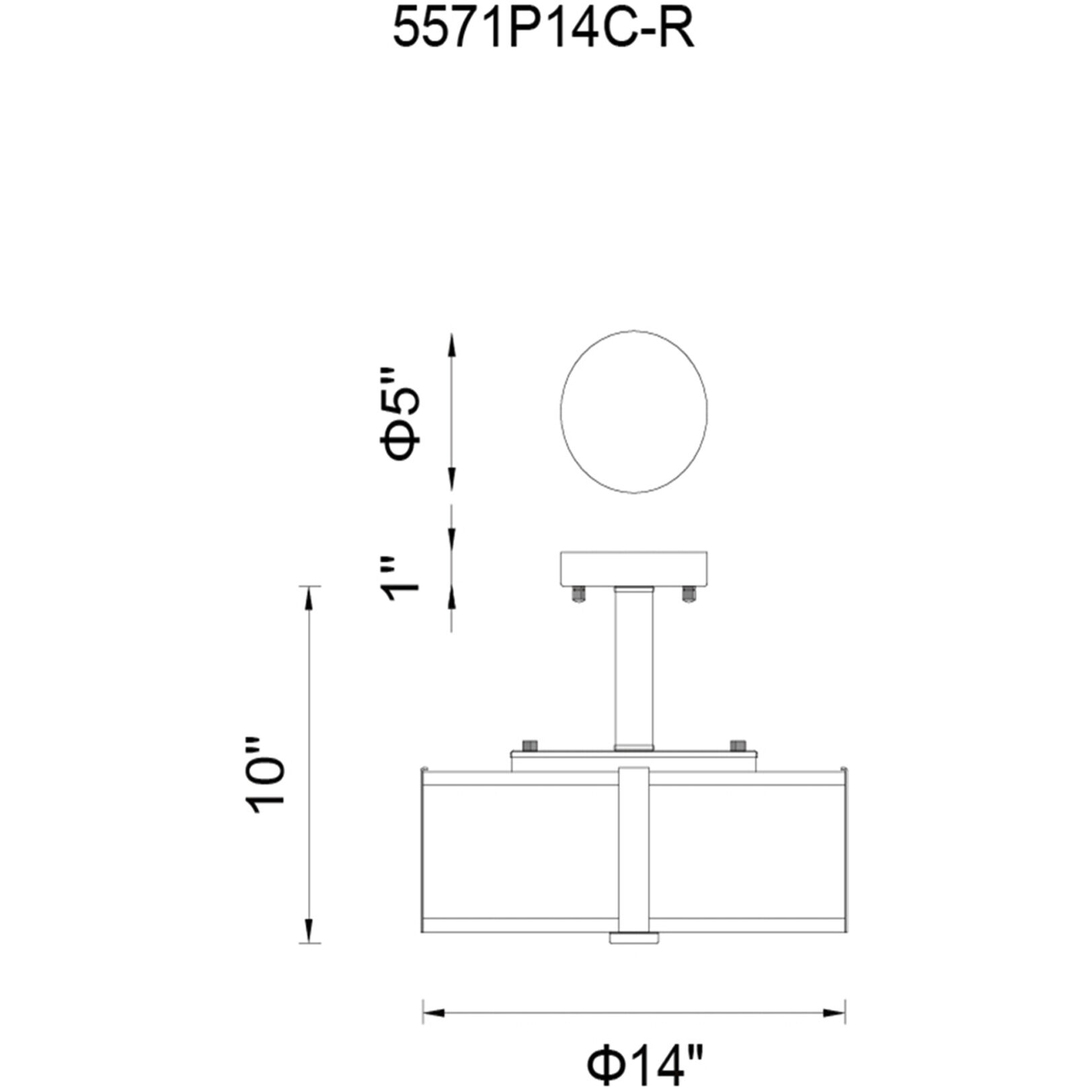 Lucie 3 Light 14 inch Chrome Drum Shade Chandelier Ceiling Light