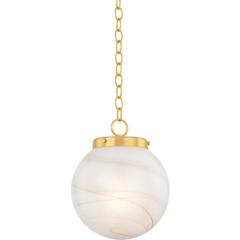 Ambra 1 Light 11.75 inch Aged Brass Pendant Ceiling Light