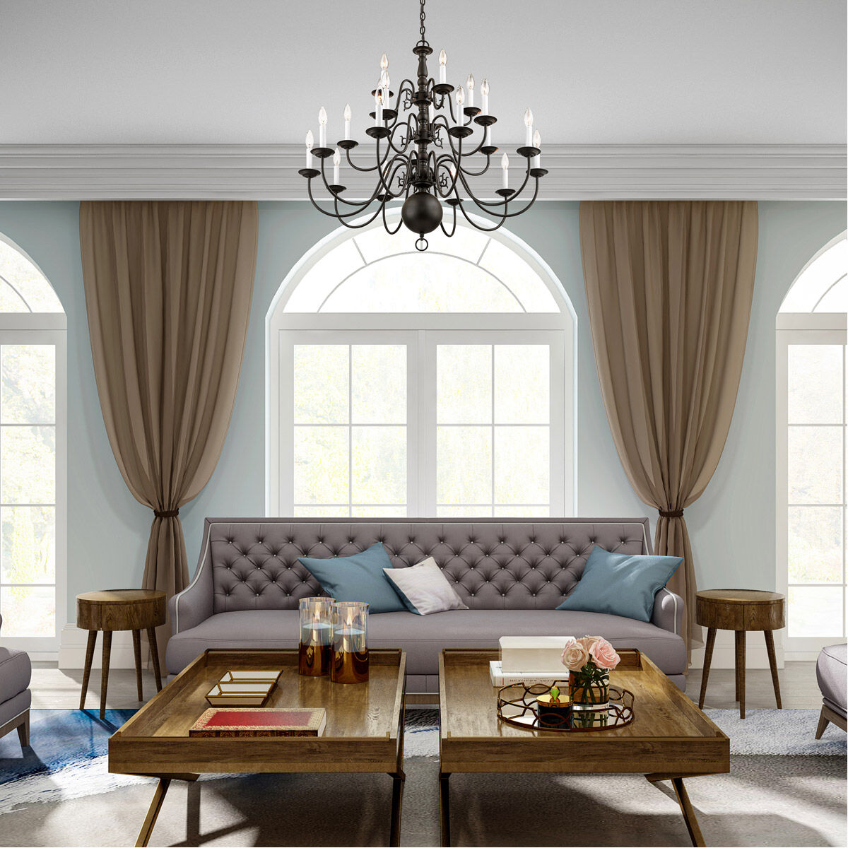 Williamsburgh 20 Light 36 inch Bronze Chandelier Ceiling Light