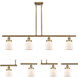 Ballston Small Bell LED 48 inch Brushed Brass Island Light Ceiling Light in Matte White Glass