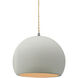 Radiance 1 Light 7 inch Brushed Nickel and Matte White/Champagne Gold Pendant Ceiling Light