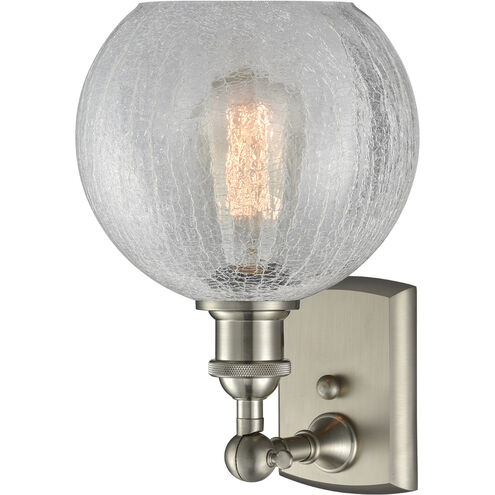 Ballston Athens 1 Light 8 inch Brushed Satin Nickel Sconce Wall Light in Clear Crackle Glass, Ballston