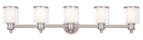 Middlebush 5 Light 46 inch Brushed Nickel Bath Vanity Wall Light