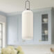 Alora Mood Soji 1 Light 6 inch Brushed Nickel Pendant Ceiling Light in Matte Opal Glass
