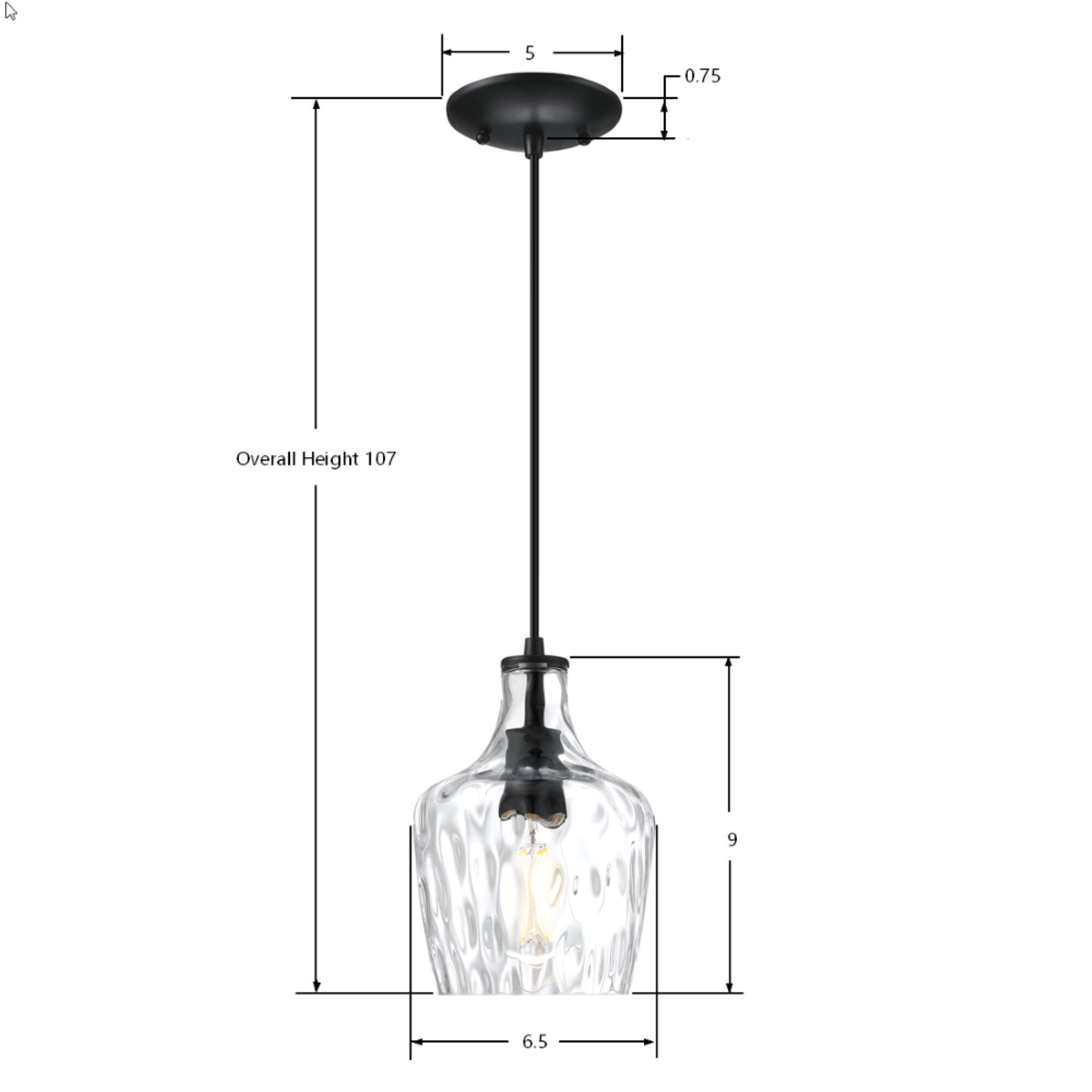 Milo 1 Light 7 inch Black Mini Pendant Ceiling Light