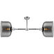 Franklin Restoration X-Large Bell 2 Light 21 inch Polished Chrome Chandelier Ceiling Light in Plated Smoke Glass, Franklin Restoration