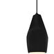 Radiance Collection - Crease Pendant Ceiling Light in Matte Black, Black Cord, Replaceable Bulb, Gloss Black/Matte White, Form+Finish+Function