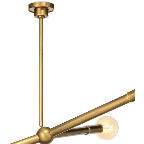 Talon 3 Light 51.25 inch Natural Brass Chandelier Ceiling Light