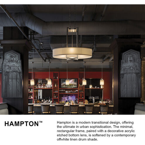 Hampton 4 Light 42 inch Antique Nickel Indoor Linear Chandelier Ceiling Light