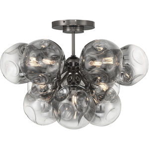 Neveh 12 Light 27.63 inch Gun Metal Semi Flush Ceiling Light