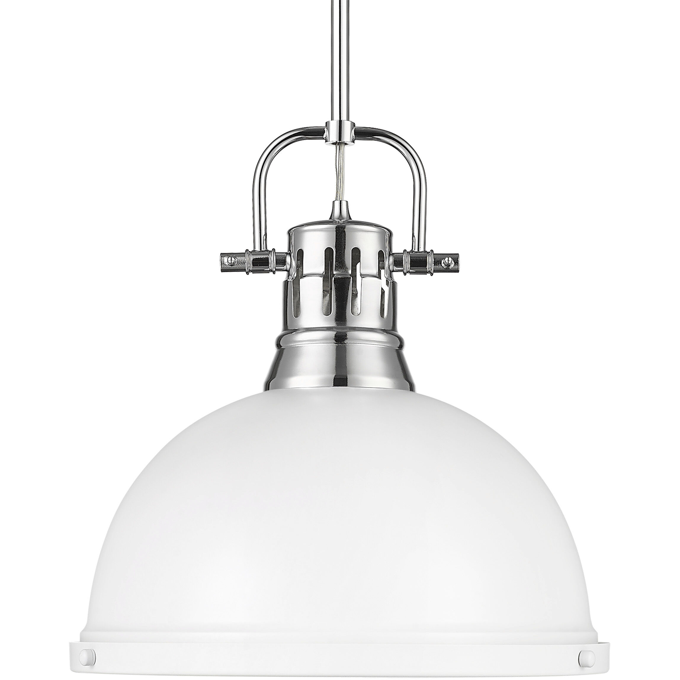 Yep Duncan 1 Light 14 inch Chrome Pendant Ceiling Light in Matte White
