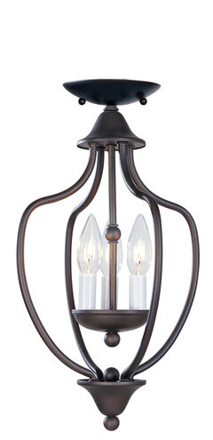 Home Basics 3 Light 10 inch Bronze Convertible Mini Chandelier/Ceiling Mount Ceiling Light