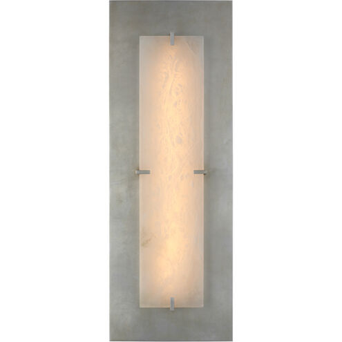 Visual Comfort AERIN Dominica LED 10 inch Burnished Silver Leaf and Alabaster Rectangle Sconce Wall Light, Large ARN2923BSL/ALB - Open Box