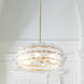 Rene LED 28.5 inch Distressed Brass Chandelier Ceiling Light 