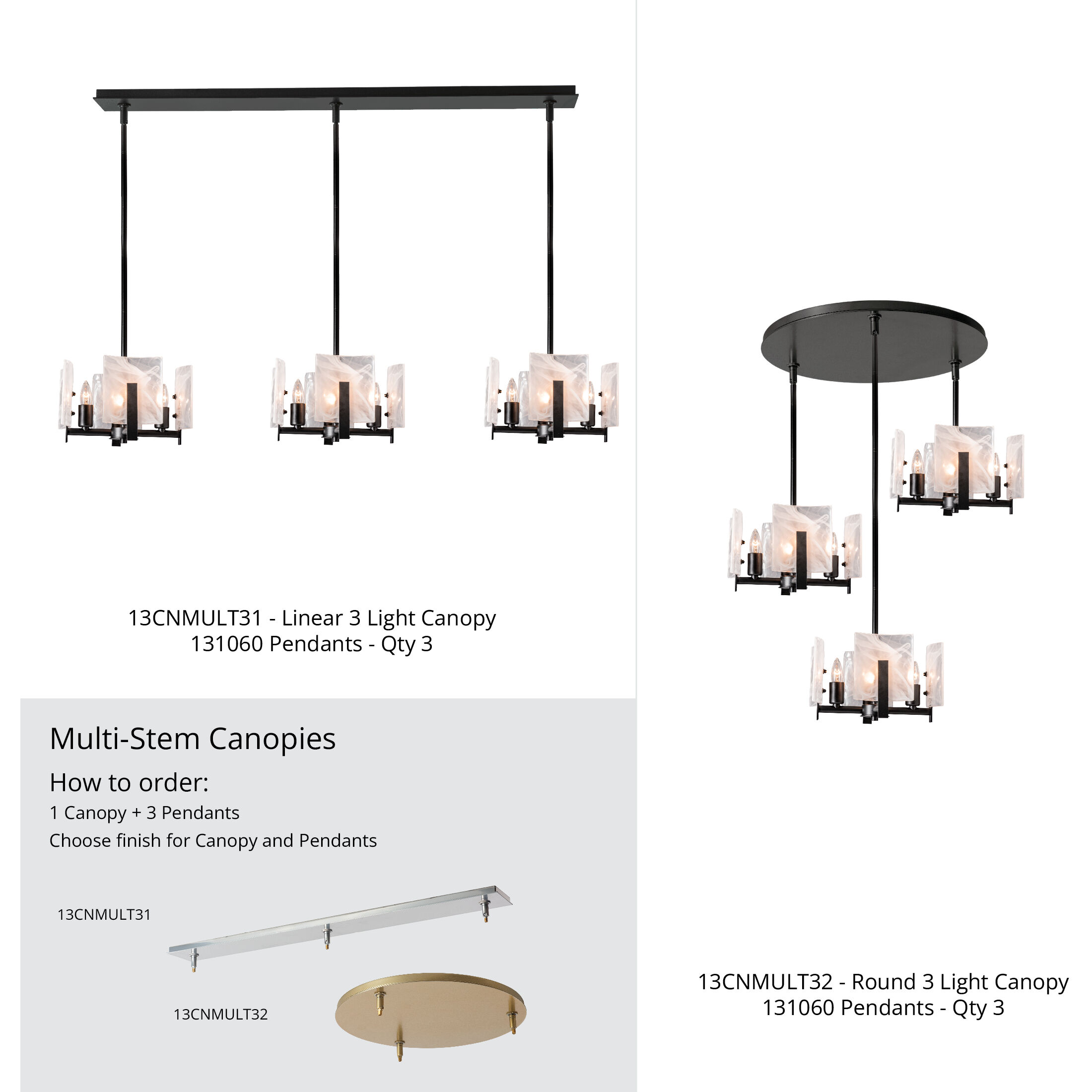 Arc 4 Light 13.5 inch Oil Rubbed Bronze Semi-Flush/Pendant Ceiling Light