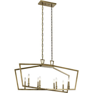 Abbotswell 8 Light 13 inch Natural Brass Chandelier Linear (Single) Ceiling Light, Single
