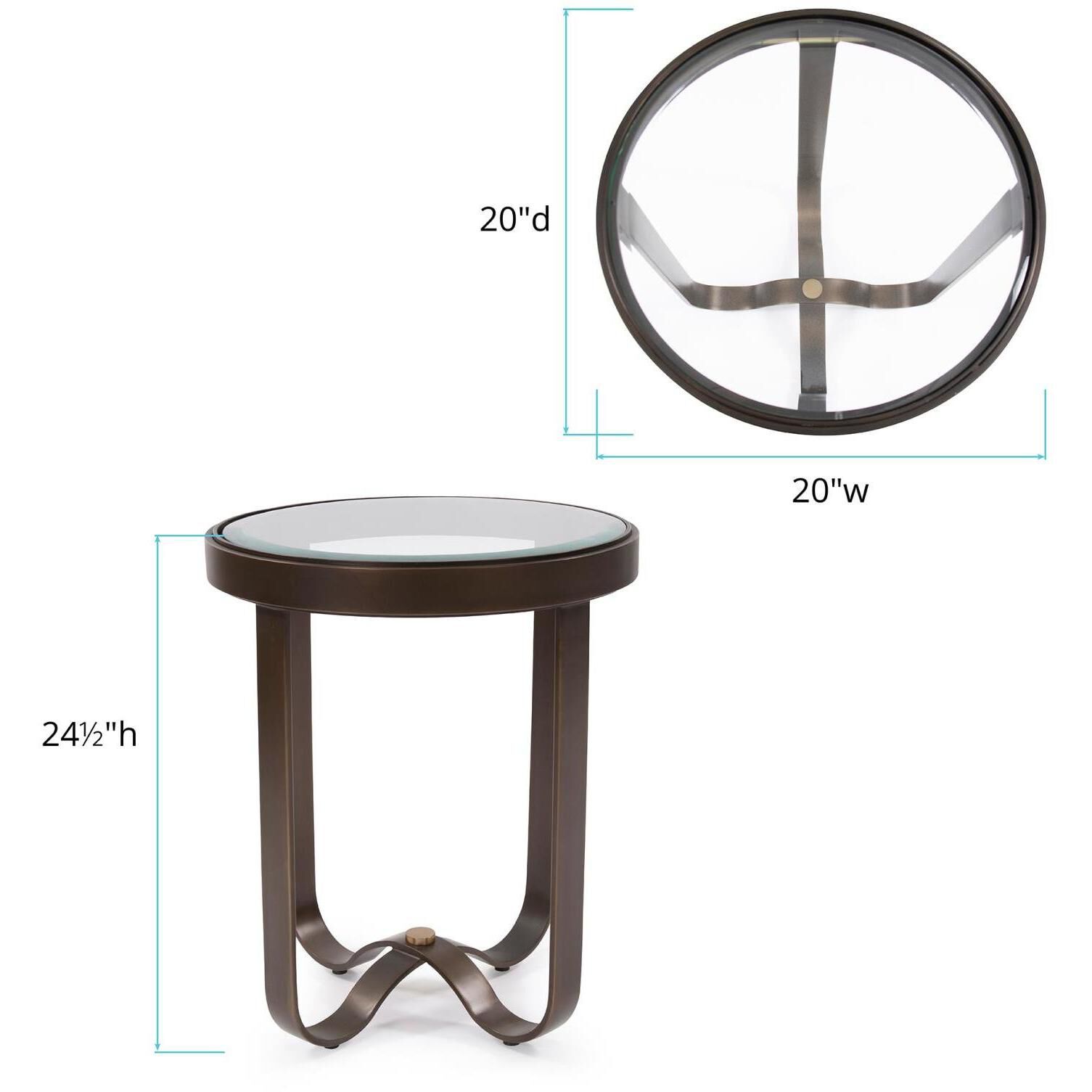 Carter 24.5 X 20 inch Bronze Side Table