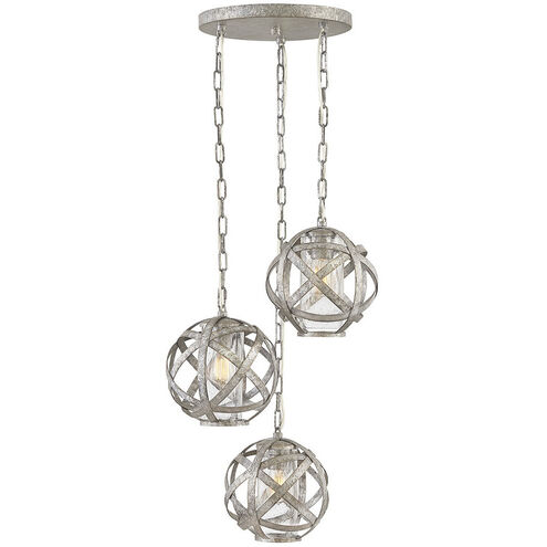 Open Air Carson 3 Light 21 inch Weathered Zinc Outdoor Pendant