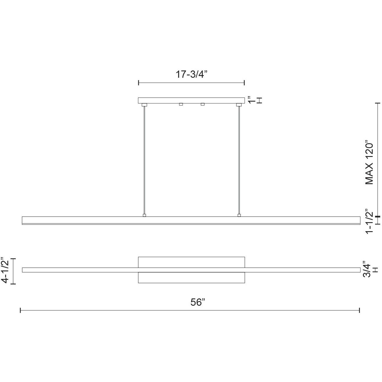 Vega Linear Pendant Ceiling Light in White