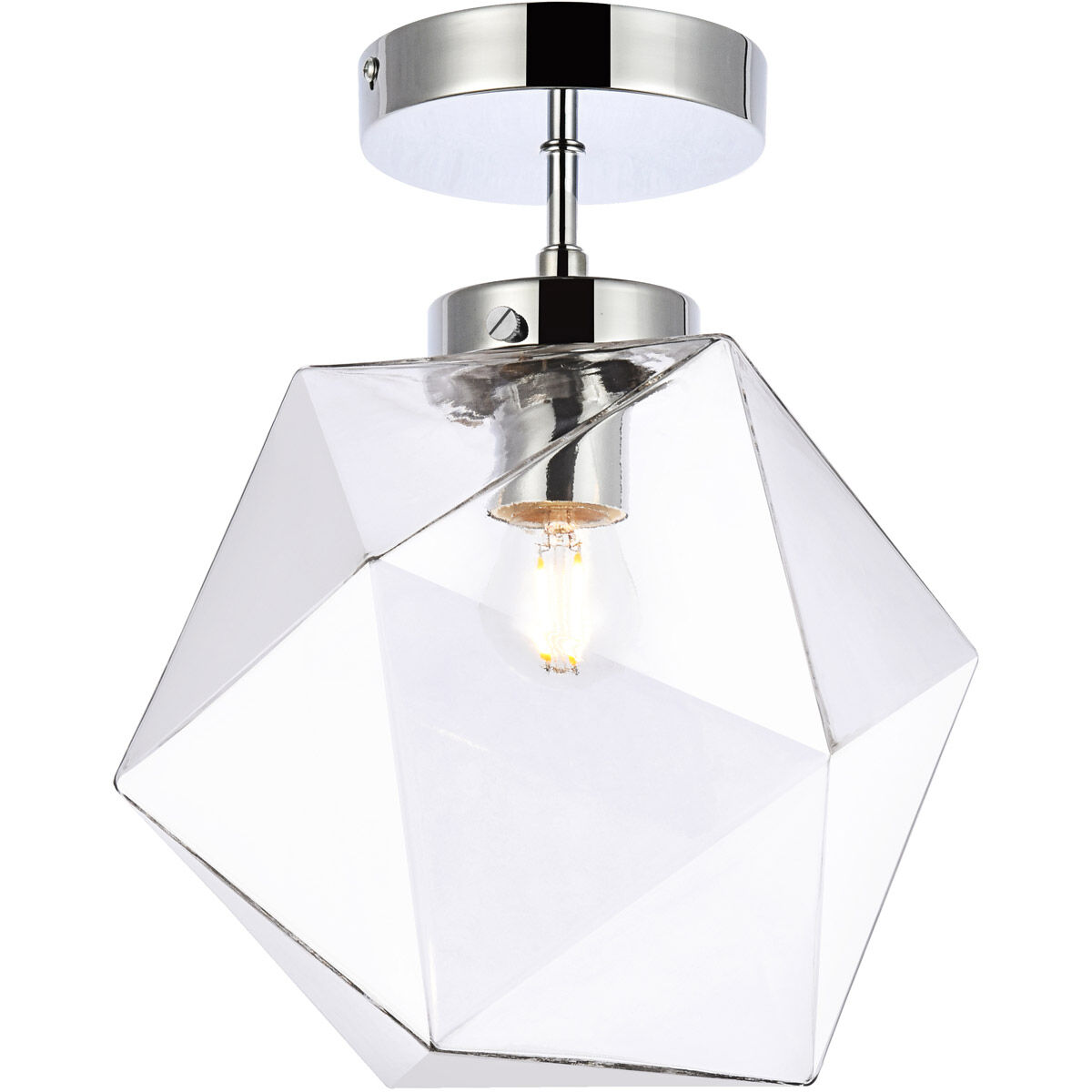 Lawrence 1 Light 10 inch Chrome Flush Mount Ceiling Light