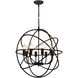 Arza 8 Light 22 inch Brown Up Chandelier Ceiling Light