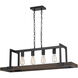 Antonio 4 Light 38 inch Wood and Black Chandelier Ceiling Light