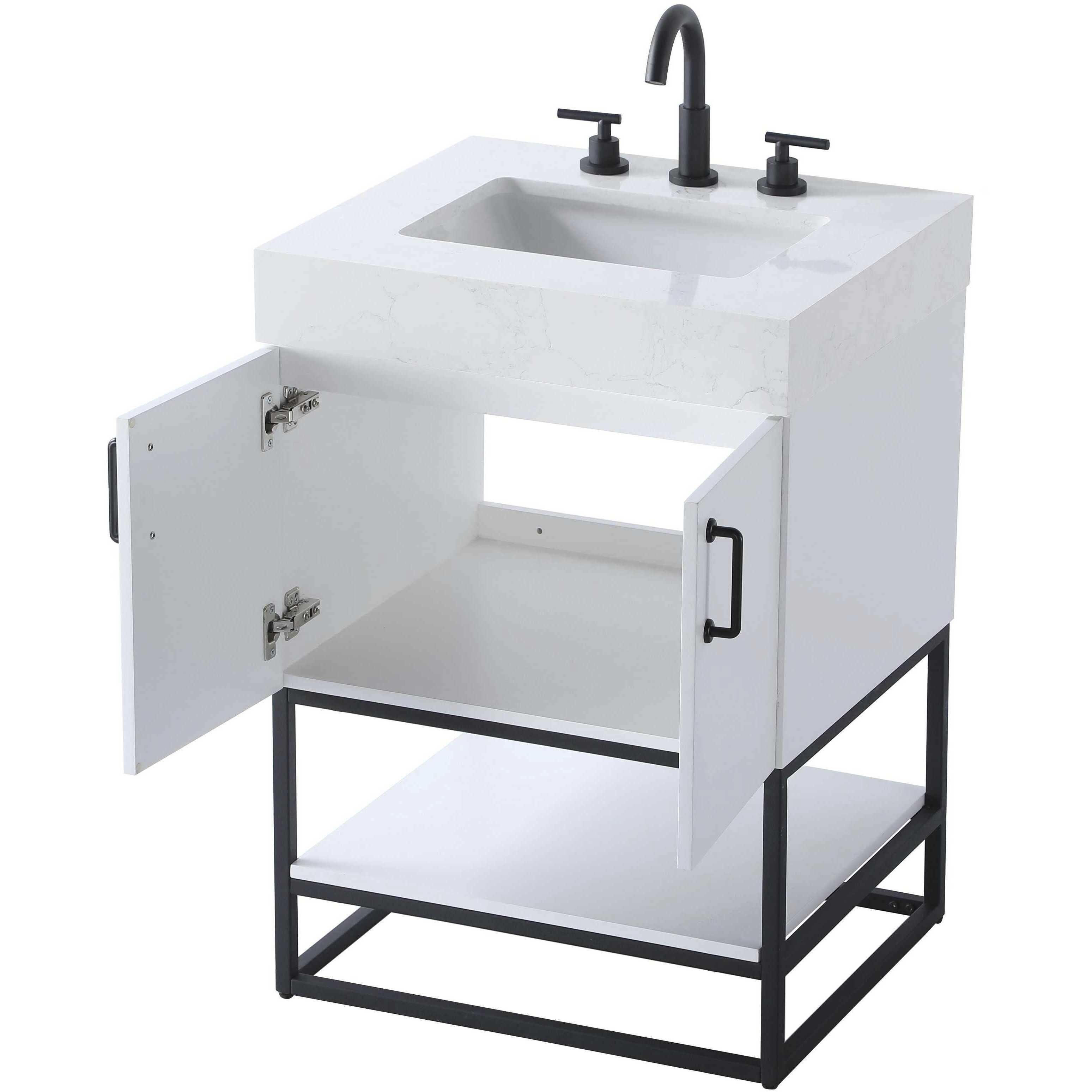 Caroline 24 X 34 inch White Bathroom Vanity Cabinet