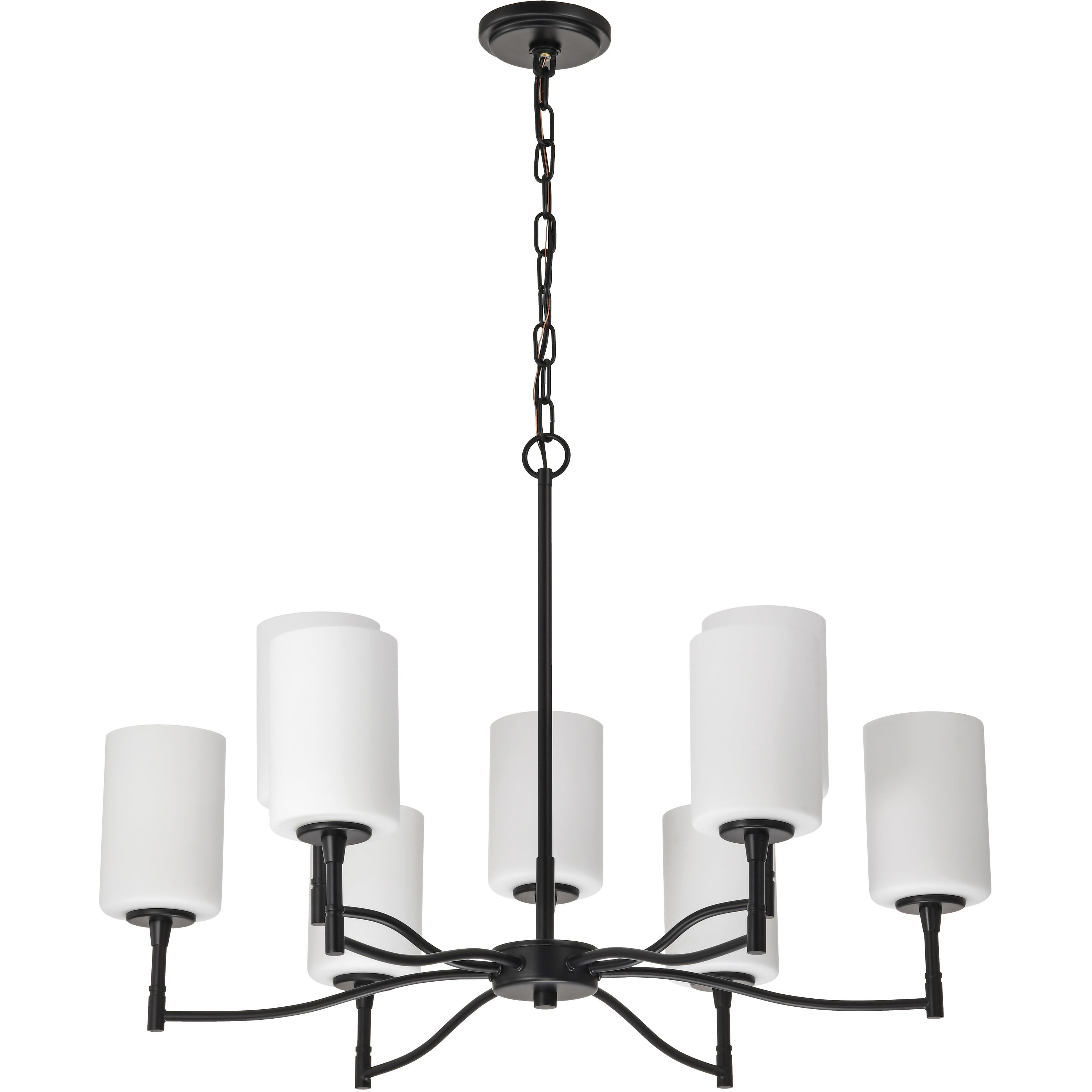 Liam 30 inch Matte Black Chandelier Ceiling Light