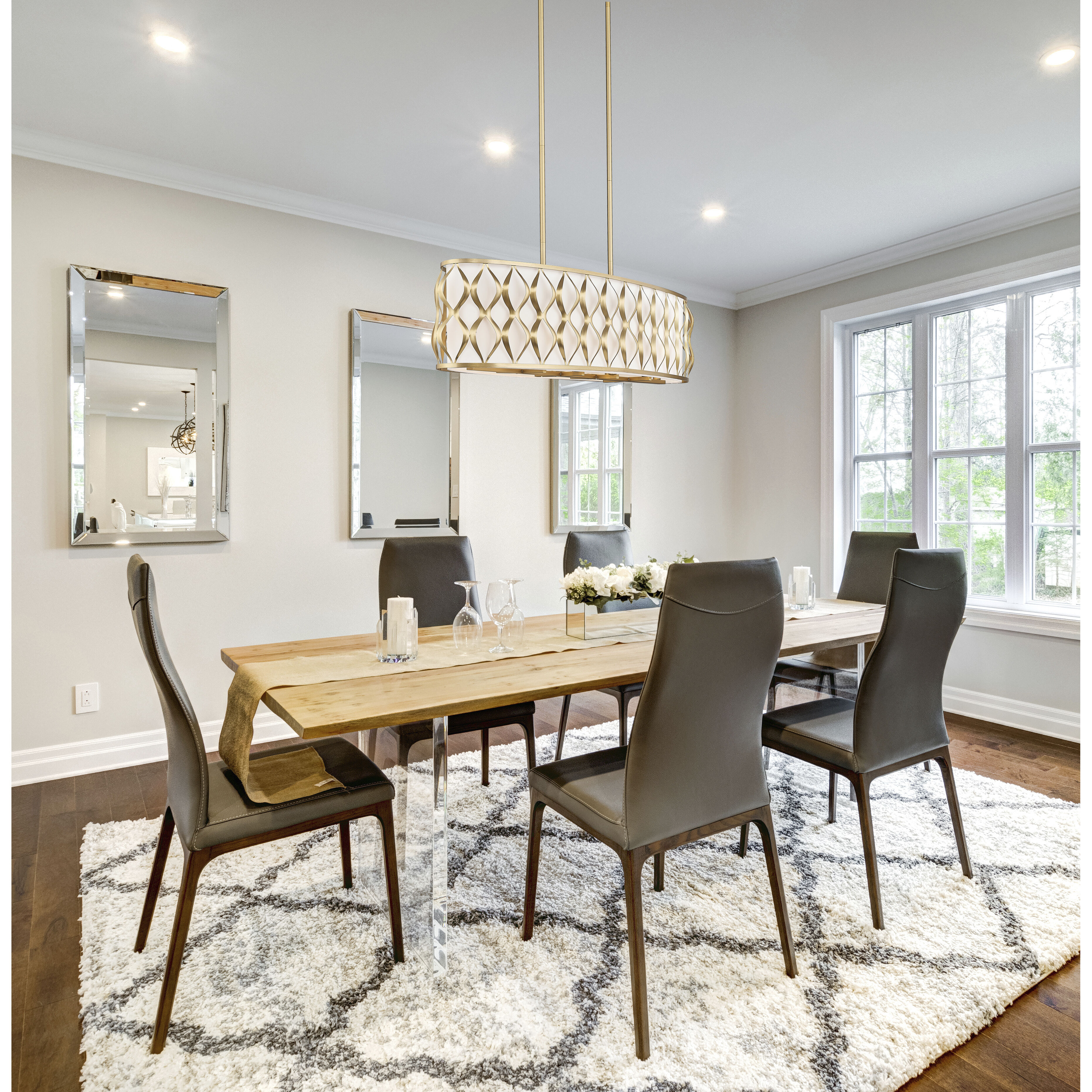 Harden 10 Light 43 inch Modern Gold Linear Chandelier Ceiling Light