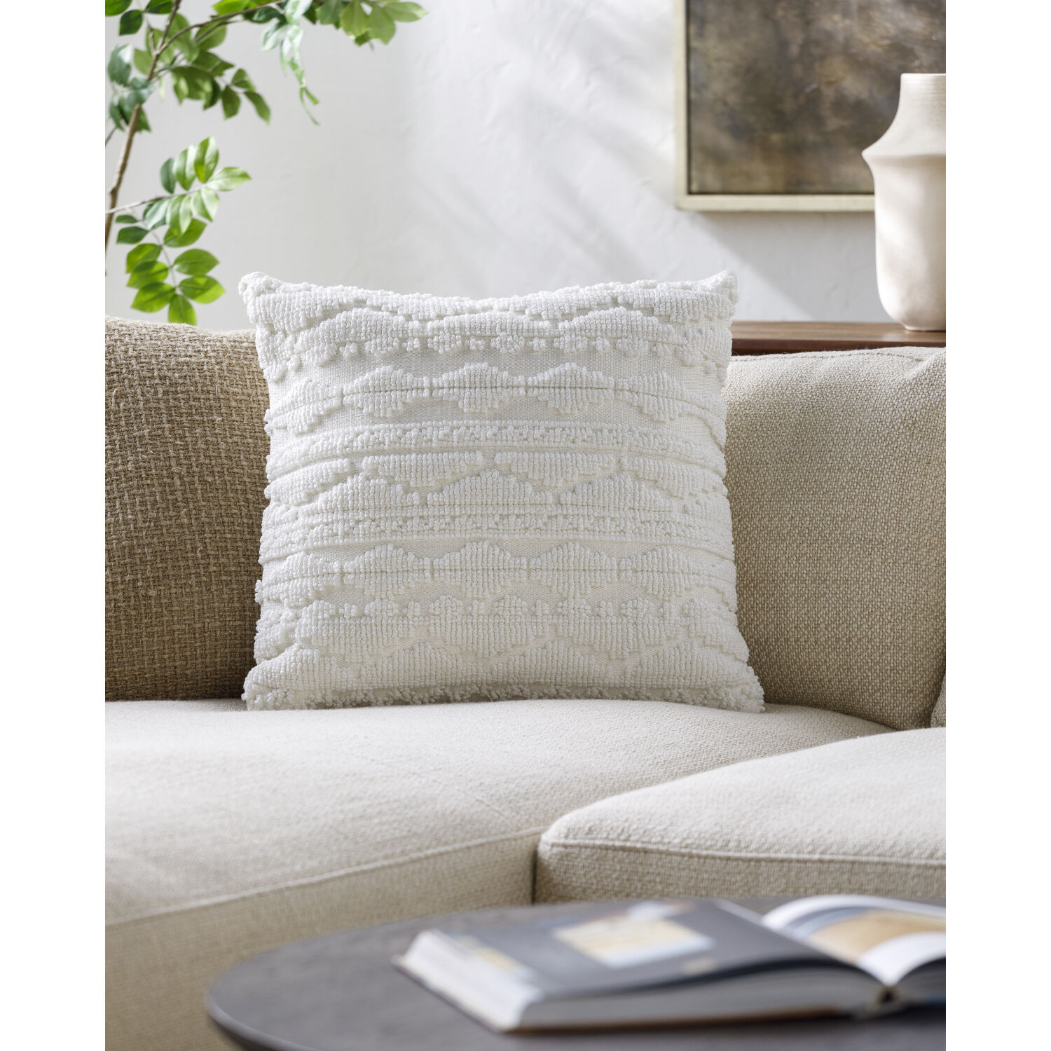 Matthew 18 X 18 inch White Accent Pillow