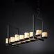 Lumenaria 14 Light 13 inch Matte Black Chandelier Ceiling Light in Cylinder with Broken Rim