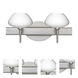 Peri 2 Light 15 inch Satin Nickel Vanity Lighting Wall Light in Halogen