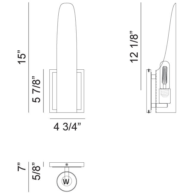Stylus 1 Light 4.75 inch Chrome Wall Sconce Wall Light