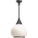 Alora Mood Hazel Pendant Ceiling Light in Matte Black, Matte Opal Glass