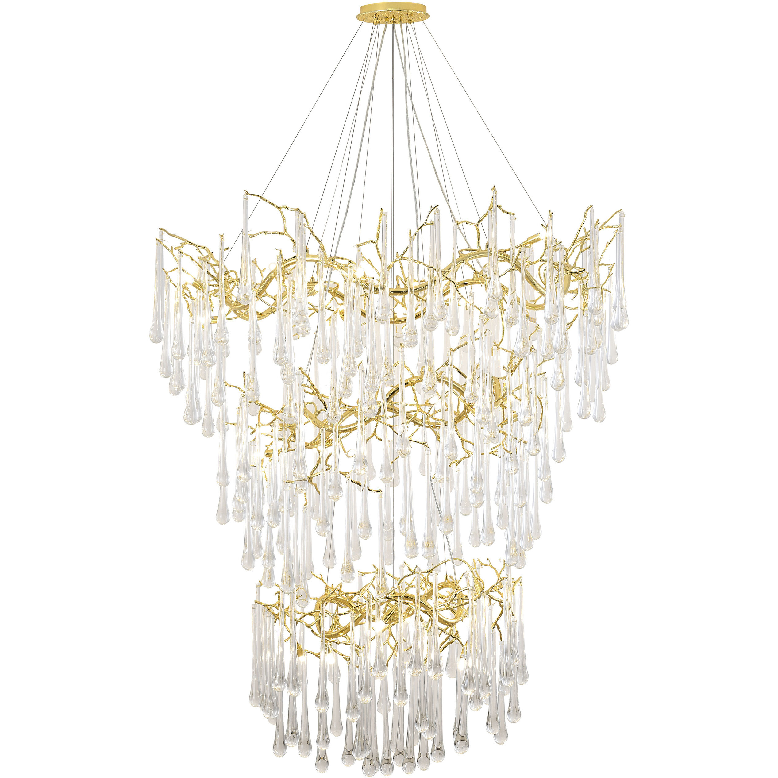 Canada 38 Light 55 inch Gold Chandelier Ceiling Light