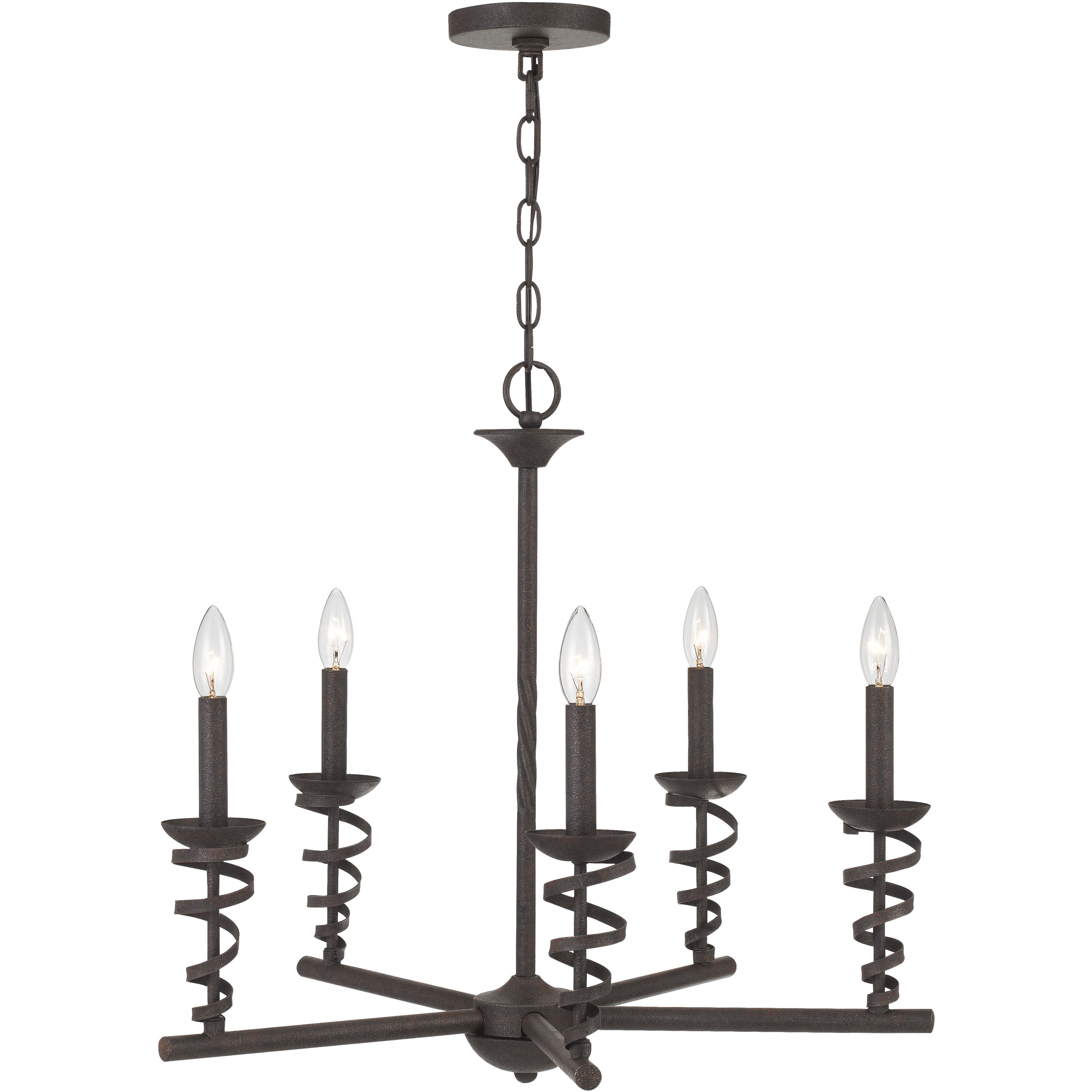 Forbach 5 Light 26 inch Texture Black Chandelier Ceiling Light